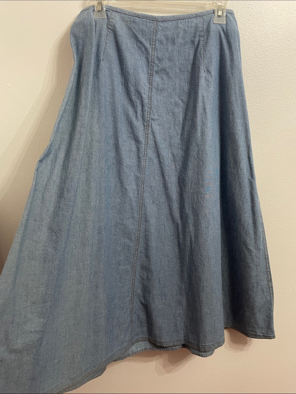 NWT Vintage Lizwear Light Wash Denim Button-Front Maxi Skirt - Size:  16 - Picture 5 of 9